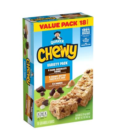 Quaker Chewy Granola Bars, Variety Pack, 18 Count