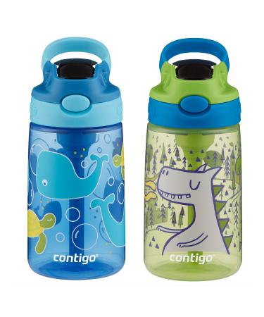 Contigo Kids 2 - in - 1 Snacker Spill Proof Cups 2 Pack Blue and Green