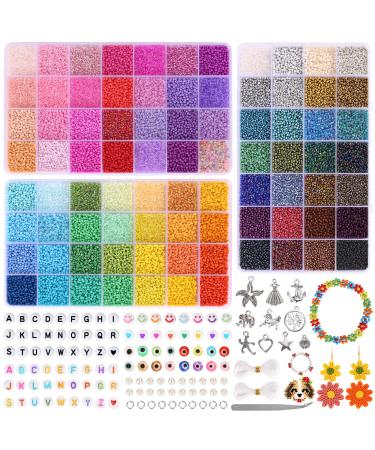 Quefe Friendship Bracelet Making Beads Kit, Letter Beads, 48 Multicolor  Embroidery Floss, Seed Beads, Spacer Beads, Bracelets