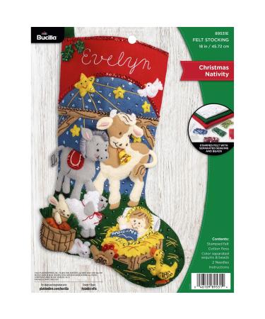 Bucilla Christmas Nativity 18 Felt Applique Stocking Making Kit