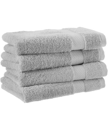 Aware 100% Organic Cotton Plush Bath Towels - Washcloths, 6-Pack,  Light Gray