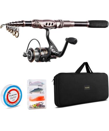 PLUSINNO Kids Fishing Pole with Spincast Reel Telescopic Fishing Rod Combo  Full Kits for Boys, Girls, and Adults(Black, 120cm 47.24In) : :  Sports & Outdoors