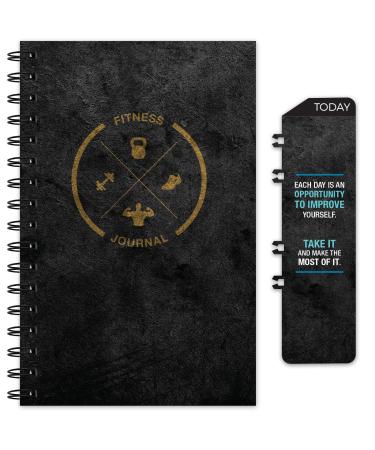 Global Printed Products Workout Fitness Journal Nutrition Planners: Clip-In Bookmark, Sturdy Binding, Thick Pages & Laminated Protective Cover (Blue)
