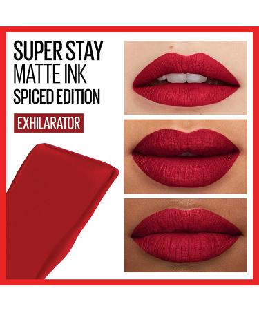 Maybelline New York Super to Ruby Exhilarator, Liquid 16H Stay Impact Up Color, Red, High Lipstick, EXHILARATOR 340 Ink Lasting fl.oz Wear, 0.17 Long Matte