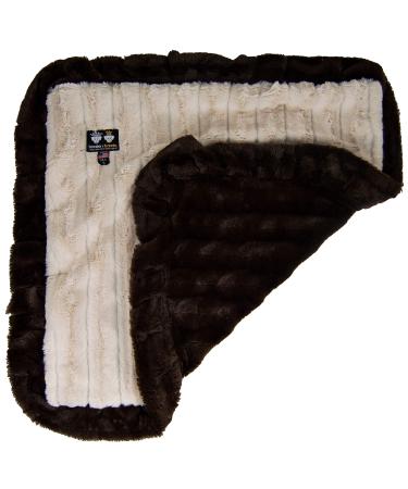 Bessie and Barnie Natural Beauty/Godiva Brown Luxury Ultra Plush Faux Fur Pet, Dog, Cat, Puppy Super Soft Reversible Blanket (Multiple Sizes) XS - 20" x 20"