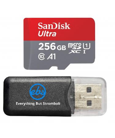 SanDisk 256GB Ultra Micro SDXC Memory Card Bundle Works with Samsung Galaxy A6 A6+ A8 A8 Star Phone UHS-I Class 10 (SDSQUAR-256G-GN6MA) Plus Everything But Stromboli (TM) Card Reader Class 10 256GB