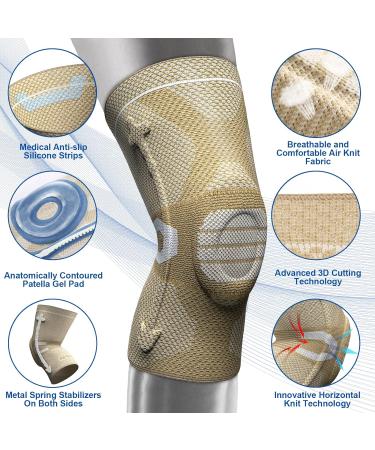 NEENCA Professional Knee Support Compression Knee Sleeve with Patella Gel  Pad & Side Stabilizers Knee Support
