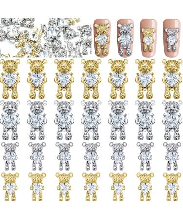 54 Pieces Nail Charms Rhinestones Heart Nail Charms Dangle Nail Jewelry 3D  Dangle Nail Charms Crystal Metal Nail Gems Nail Flowers Jewelry Studs for  Nail DIY (Classic Style Gold) Classic Style Gold
