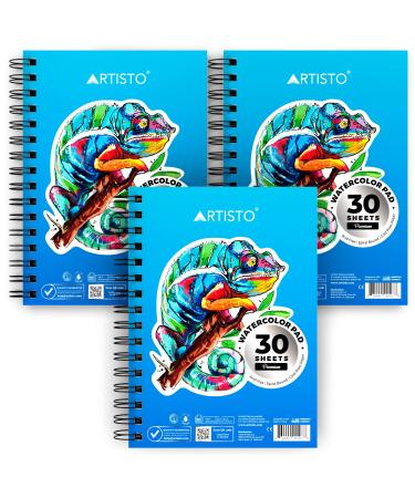 Artisto 5.5x8.5 Premium Sketch Book Set, Pack of 3 (300 Sheets), 84lb (125g/m2)