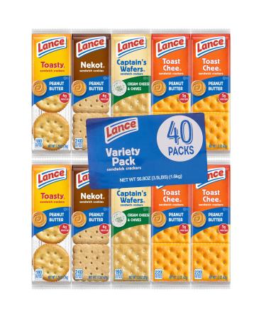 Lance Sandwich Crackers, Variety Pack 1.41 oz, 40 ct. A1 1 Count (Pack of 1)