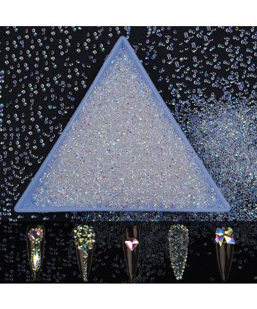 HUETFAT 8800Pcs Pixie Nail Crystals Rhinestones-Micro Nail Beads 1.2mm Mini  Glass Diamonds Dust Nail Jewels-Tiny Small Gems Stones Iridescent