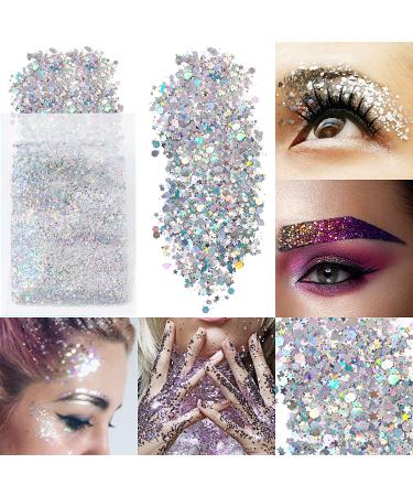 Face Jewels-6Sheets Face Gems Stick On+10g Chunky Glitter, Face Jewelry  Rhinestones Crystals Stickers-Fairy Euphoria Eye Body Makeup Rave Clothes