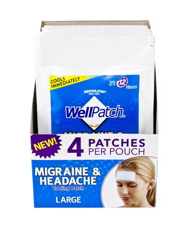 WellPatch Cooling Headache Pads, Migraine 4 Pads in a Pack. (Pack of 6)=  24pads