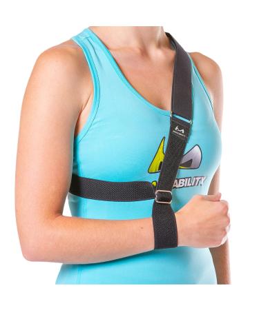 The Shoulder Sling - Patented Arm Support Strap and Waterproof Clavicle Immobilizer Brace for Broken Collarbone Torn Rotator Cuff Dislocation or AC Separation by BraceAbility (Universal)