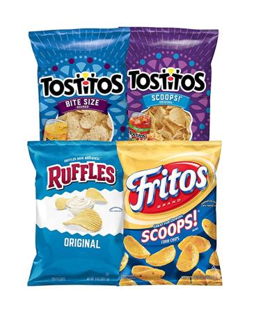 Frito-Lay Good for Variety Pack with Tostitos Scoops Tostitos BiteSize Ruffles Fritos Pack Big Bag Dipping Mix 4 Count