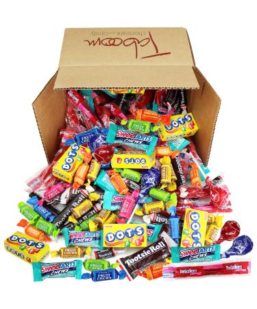 Assorted Bulk Candy, Individually Wrapped - Bulk Halloween Candy 5 LB Box Variety Pack with Tootsie Rolls, Tootsie Pops, Assorted Laffy Taffy's, Dots, Twizzlers, Assorted Jolly Rancher & Snacks More! 5 Pound (Pack of 1)