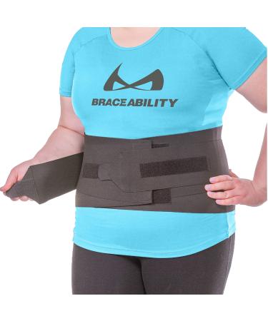 BraceAbility XXL Plus Size Elastic & Neoprene Compression Back Brace | Lumbar, Waist and Hip Support Belt for Sciatica Nerve Pain, Low Back Pain Relief while Sleeping, Working, Exercising (2XL)