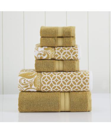 Modern Threads Trefoil Filigree 6-Piece Reversible Yarn Dyed Jacquard Towel  Set - Bath Towels, Hand Towels