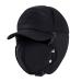 Men Trapper Hat Thermal Faux Fur Lined, Winter Windproof Bomber Hat with Ear Flaps and Removable Warm Mask, 3 in 1 Trooper Aviator Hat, Women Warm Cap for Outdoor Skiing Cycling Black
