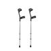 KMINA - Forearm Crutches for Adults (x2 Units, Open Cuff), Adult Crutches Adjustable with Handle Pads, Arm Crutches Forearm for Adults, Aluminum Crutches for Walking - Made in Europe