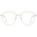 TIJN Stylish Blue Light Glasses Irregular Metal Frame Round Screen Glasses Anti Eyestrain for Women Men Rose Gold