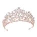 Sunshinesmile Bride Rhinestone Crystal Tiara Crown Gold Bridal Hair Accessories For Women Wedding Tiara Crown Pageant