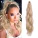 LOMMEL Ponytail Extensions Claw Clip Ponytail Extensions for Women 20 Inch Long Wavy Ponytail Extensions Fluffy Synthetic Ponytail Hairpiece Natural Soft Daily Use(18/613) claw clip ponytail (20"--18/613)