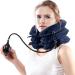 Cervical Neck Traction Device, Adjustable Inflatable Neck Stretcher & Neck Brace for Neck Pain Relief, Neck Traction Pillow Provides Neck Decompression and Neck Tension Relief (Blue) 1 Count (Pack of 1)