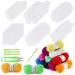 Pllieay 60 Pieces Mesh Plastic Canvas Kit Including 6 Shapes 3 Inch Clear Plastic Canvas, 12 Colors Acrylic Yarn and Tools for Embroidery Plastic Canvas Craft, Knit and Crochet Projects