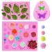 Roses Collection Silicone Fondant Mold for Sugarcraft Cake Decoration Butterfly Mold Flower and Leaves Candy Mold for Cupcake Topper Polymer Clay  Chocolate Soap Wax Making Crafting Projects Pink