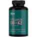 Bliss Serenity Vitamin D3 K2 - Vitamin D3 5000 IU with Vitamin K2 as MK-7 Calcium and Phosphorus for Ultimate Absorption - Vitamin D Supplements 120 Vegcaps 120 Day Supply