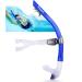 Focevi Swim Snorkel for Lap Swimming,Adult Swimmers Snorkeling Gear for Swimming Snorkel Training in Pool and Open Water,Snorkle Center Mount Silicone Mouthpiece One-Way Purge Valve D-Blue-upgrade
