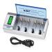EBL Smart Battery Charger for C D AA AAA 9V Ni-MH Ni-CD Rechargeable Batteries with Discharge Function & LCD Display 1Pack Charger