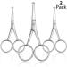 3 Pieces Nose Hair Scissors Rounded Tip Scissors Facial Hair Scissors Stainless Steel Blunt Tip Scissor for Eyebrows, Nose, Moustache, Beard, Grooming (Silver)