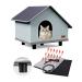 Toozey Elevated Weatherproof Heated Cat House, Indoor/Outdoor Cat House for Winter with Pet Heating Pad, Providing Safe Feral Outside Pet House for Cats or Small Dogs, Warm Heated Cat Shelter