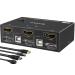 Dual Monitor KVM Switch HDMI+Displayport 4K 60Hz 2K 120Hz MLEEDA HDMI DP Extended Display Switcher for 2 Computers Share 2 Monitors and 4 USB 2.0 Ports Wired Remote and 4 Cables Included