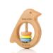 Personalized Wooden Baby Rattle Teether Gift with Baby Name Engraved   A Perfect Keepsake - Infant and Newborn Toys   Baby Girl or Boy Rattle and Teething Toy   Bird Pastel Pastel Colors