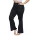 Hanna Nikole 262728293031Inseam Women Plus Size Flare Leggings Tummy Control Yoga Pants Bootcut Flared Leggings 31"Inseam 24 Plus Long Black