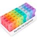 Monthly Pill Organizer 2 Times a Day, one Month Pill Box AM PM, 30 Day Pill Case Small Compartments to Hold Vitamin and Travel Medicine Organizer, 31 Day Pill Organizer, 4 Week Pill Cases Colorful