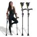 Ergobaum 7G by Ergoactives. 1 Pair (2 Units) of Ergonomic Forearm Crutches - Adult 5' - 6'6'' Adjustable, Foldable, Ergonomic, Shock Absorber, Non-Slip, Knee-Rest Platforms, LED Lights (Black) Original Black