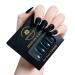 UNA GELLA Short Press On Nails - Black Short Almond Nails Acrylic Long Lasting Reusable Fit Perferctly For Women and Girls  12 Sizes 24 Pcs Gel Jelly Color Tips with Elegant Box