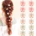 12pcs Hair Clips in 3 Colours Tiny Claw Clips for Girls Flower Hair Claw Clips for Women  Mini Clips for Hair Cute Flower Clips for Thin Hair  Decorative Hair Clips Hair Accessories for Girls Colourful-2