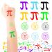 300 Pcs Pi Day Tattoos Bulk Pi Symbol Temporary Tattoos Pi Day Decorations Pi Day Gifts Math Party Supplies for Kids Homecoming Classroom (Style-A)