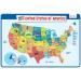 merka Kids Placemat Silicone Placemat Map Placemats for Kids Reusable US Geography Map and The Capitals of All 50 States Us Map