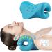 Neck and Shoulder Relaxer,Portable Cervical Traction Device Neck Stretcher,Neck Posture Corrector Chiropractic Pillow for TMJ Pain Relief and Cervical Spine Alignment-Blue