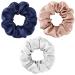 Utukky Silk 100% Pure Hair Scrunchies for Womens and Girls Mulberry Silk Soft Hair Ties Natural No Damage for Ponytail Holder Cute Tie Multicolor1-3 Packs