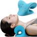Neck and Shoulder Relaxer Cervical Traction Device for TMJ Pain Relief and Cervical Spine Alignment Chiropractic Pillow Neck Stretcher(Blue)