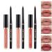 SUMEITANG 6Pcs Lip Liner and Lipstick Makeup Set  3 Matte Nude Liquid Lip Stick With 3 Matching Smooth Lipliner pencil  All in One Waterproof Long Lasting Lipgloss Girls&Women Lips Makeup Gift Set 01