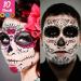 Day of the Dead Face Tattoos Skeleton, dia de los muertos makeup Day of the Dead Makeup,Skeleton Sugar Skull Face Tattoo Kit,Halloween Makeup Skeleton Tattoos Temporary,Glitter Red Roses Face Body Red Rose Day