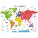 DECOWALL DLT-2212 Educational World Map Kids Wall Stickers (X-Large 150 x 91cm) Decals Peel and Stick Removable for Nursery Bedroom Living Room Art murals Decorations Xl Flag World Map